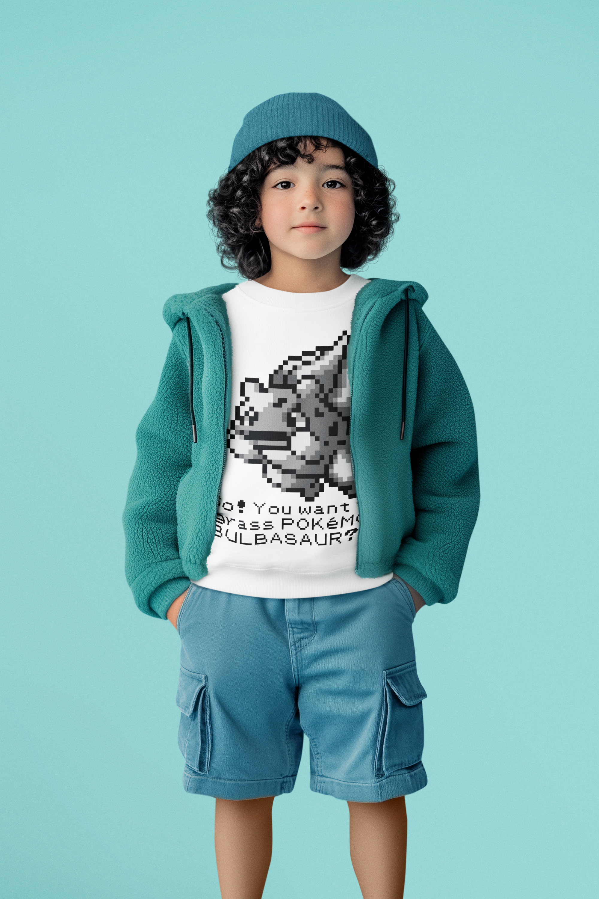Red & Blue Sprites - So! - PKMN017 - Sudadera Infantil Cuello Redondo (4 - 7 años)
