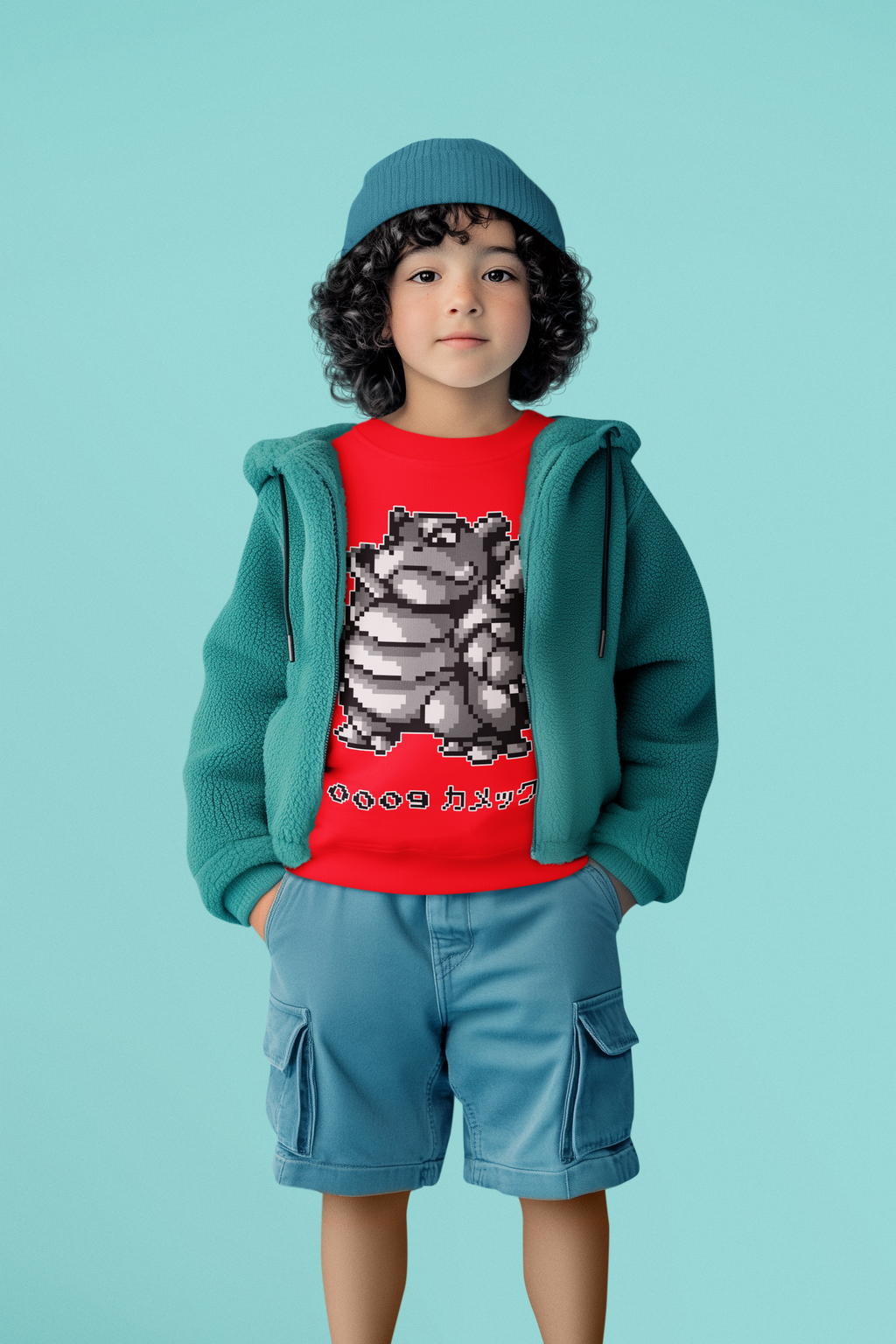 Red & Blue Sprites - PKMN011 - Sudadera Infantil Cuello Redondo (4 - 7 años)