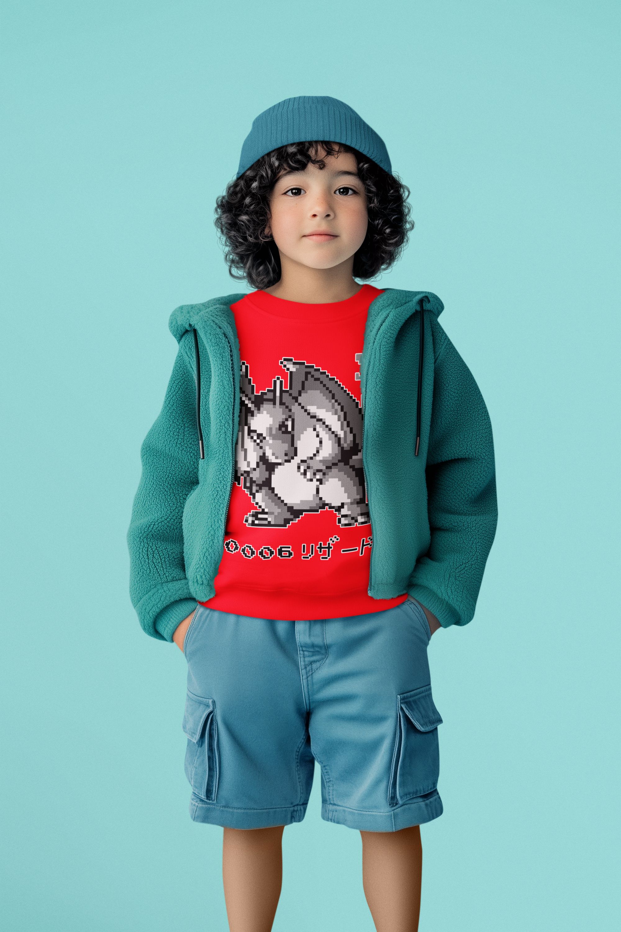 Red & Blue Sprites - PKMN009 - Sudadera Infantil Cuello Redondo (4 - 7 años)