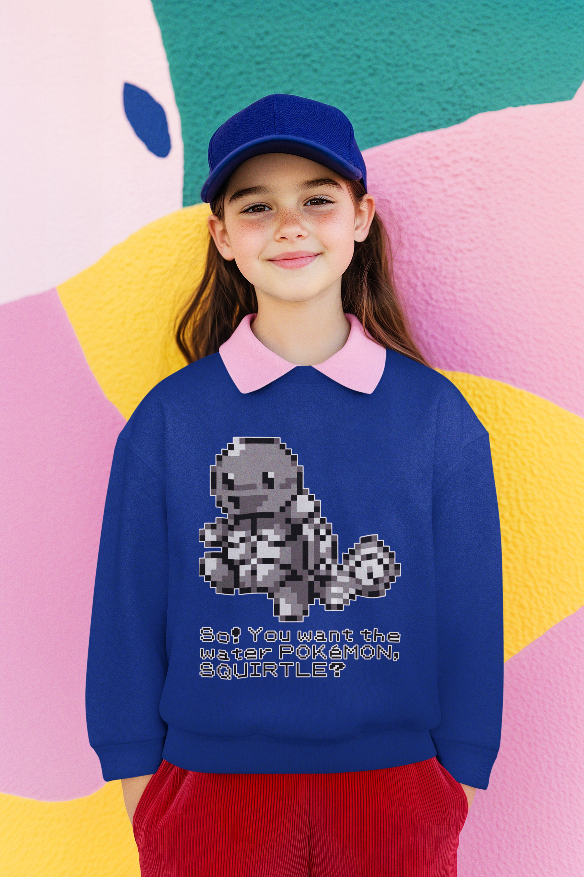 Red & Blue Sprites - So! - PKMN019 - Sudadera Juvenil Cuello Redondo (8 - 14 años)