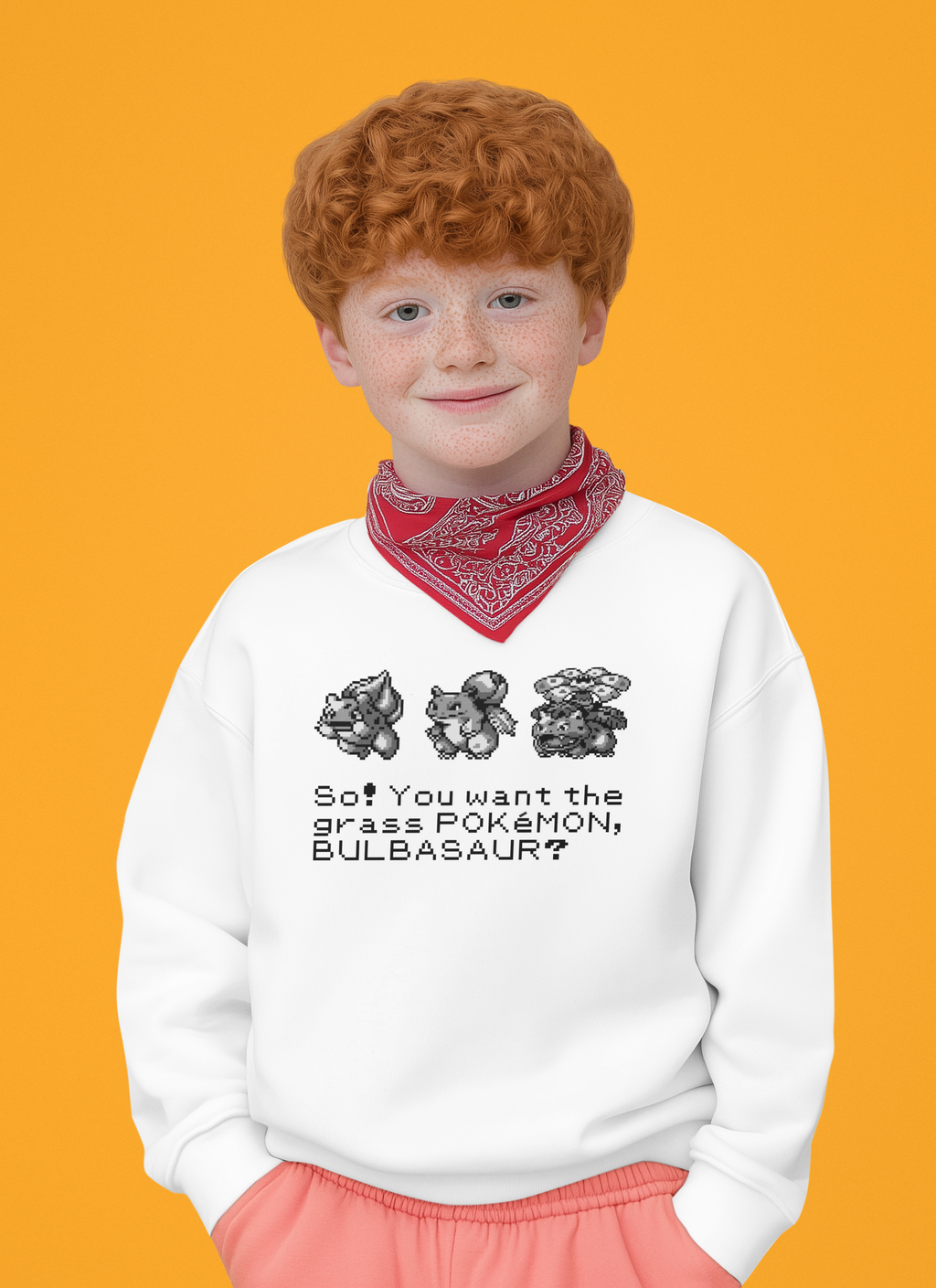 Red & Blue Sprites - So! - PKMN014 - Sudadera Infantil Cuello Redondo (4 - 7 años)