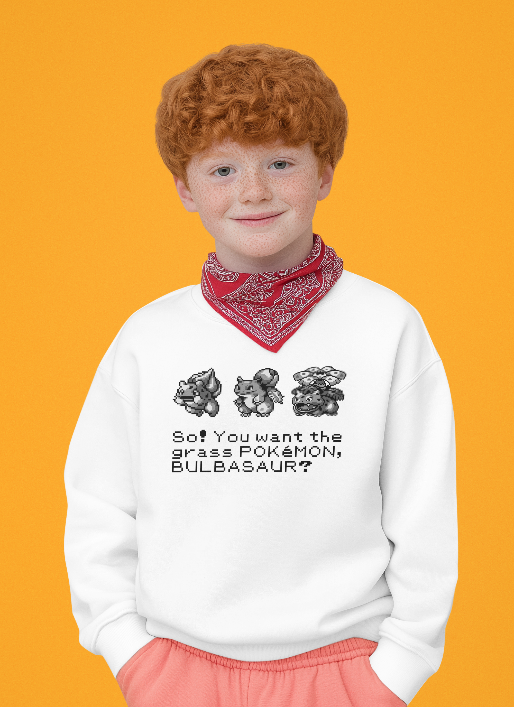 Red & Blue Sprites - So! - PKMN014 - Sudadera Infantil Cuello Redondo (4 - 7 años)