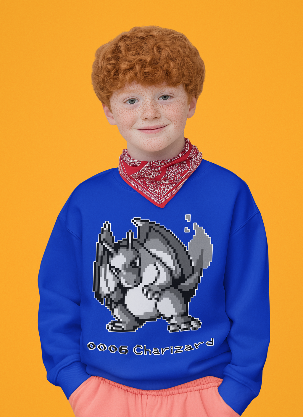 Red & Blue Sprites - PKMN010 - Sudadera Infantil Cuello Redondo (4 - 7 años)