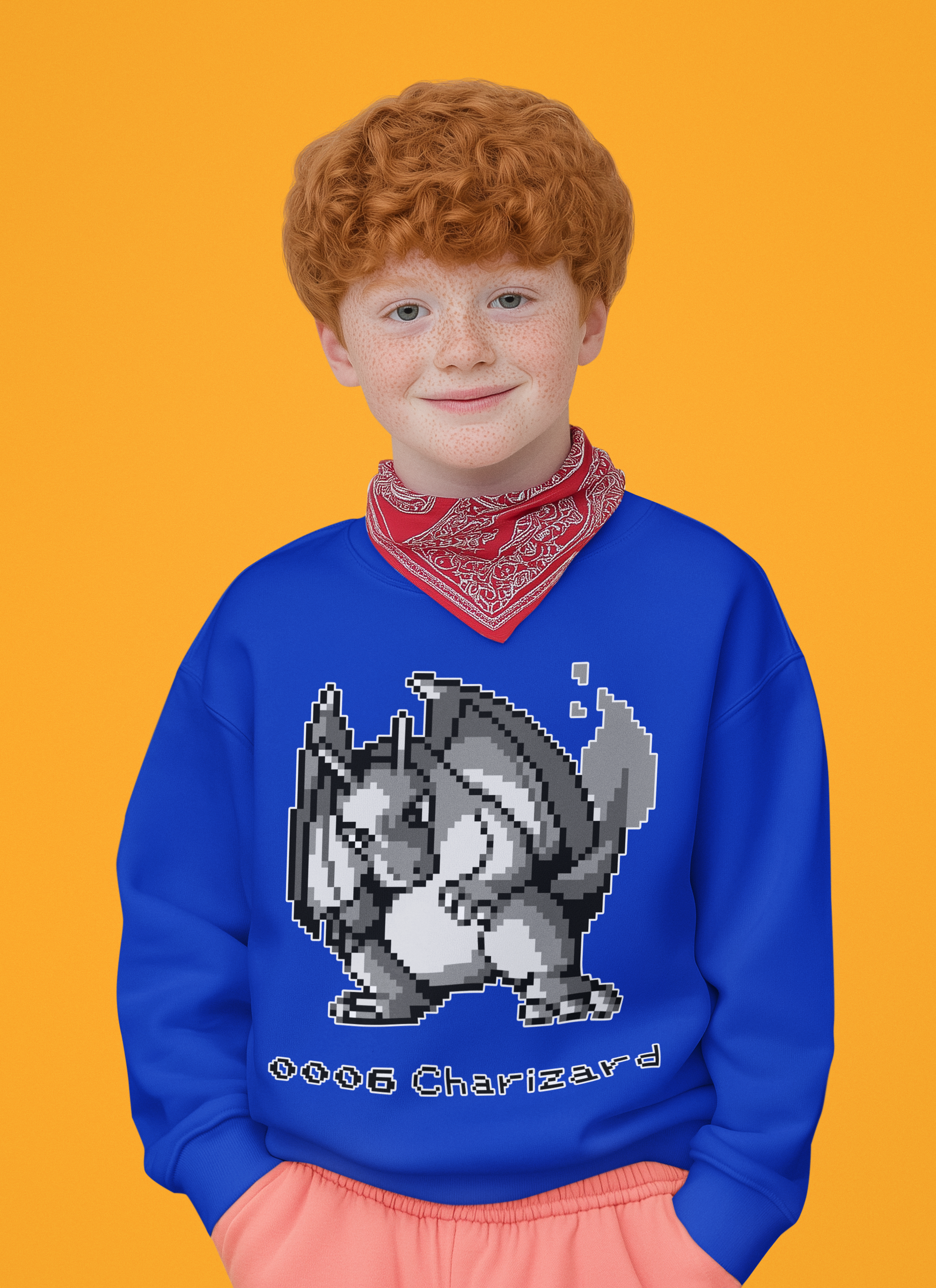 Red & Blue Sprites - PKMN010 - Sudadera Infantil Cuello Redondo (4 - 7 años)