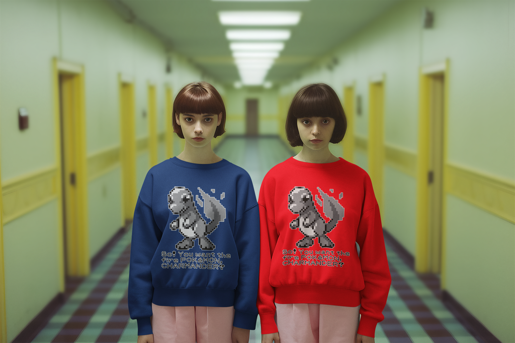 Red & Blue Sprites - So! - PKMN018 - Sudadera Juvenil Cuello Redondo (8 - 14 años)