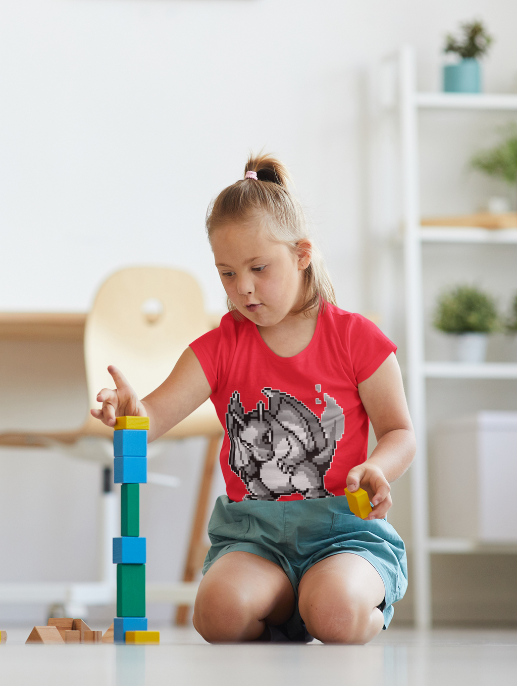 Red & Blue Sprites - PKMN010 - Playera Infantil Cuello Redondo (4 - 7 años)