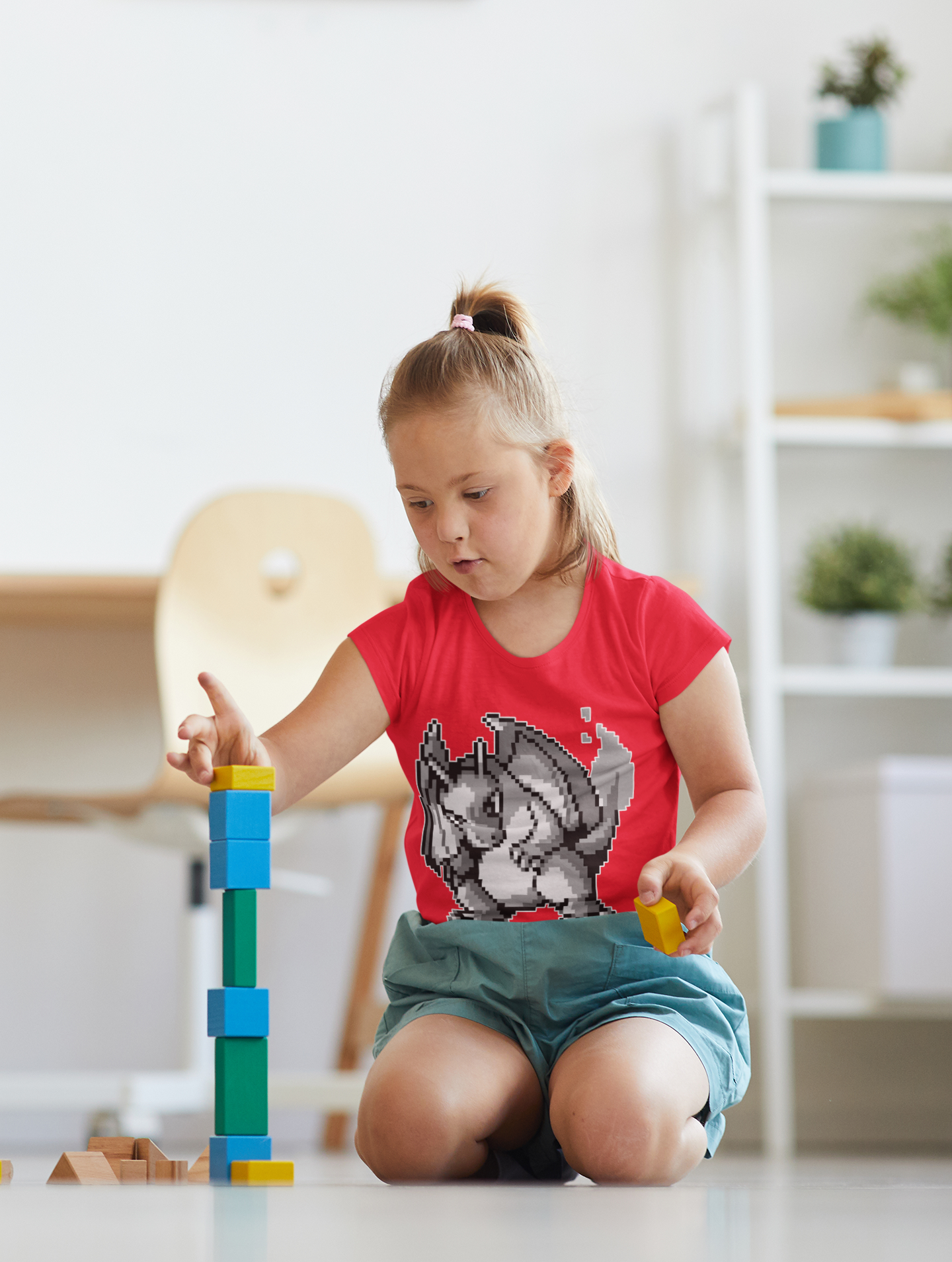 Red & Blue Sprites - PKMN010 - Playera Infantil Cuello Redondo (4 - 7 años)