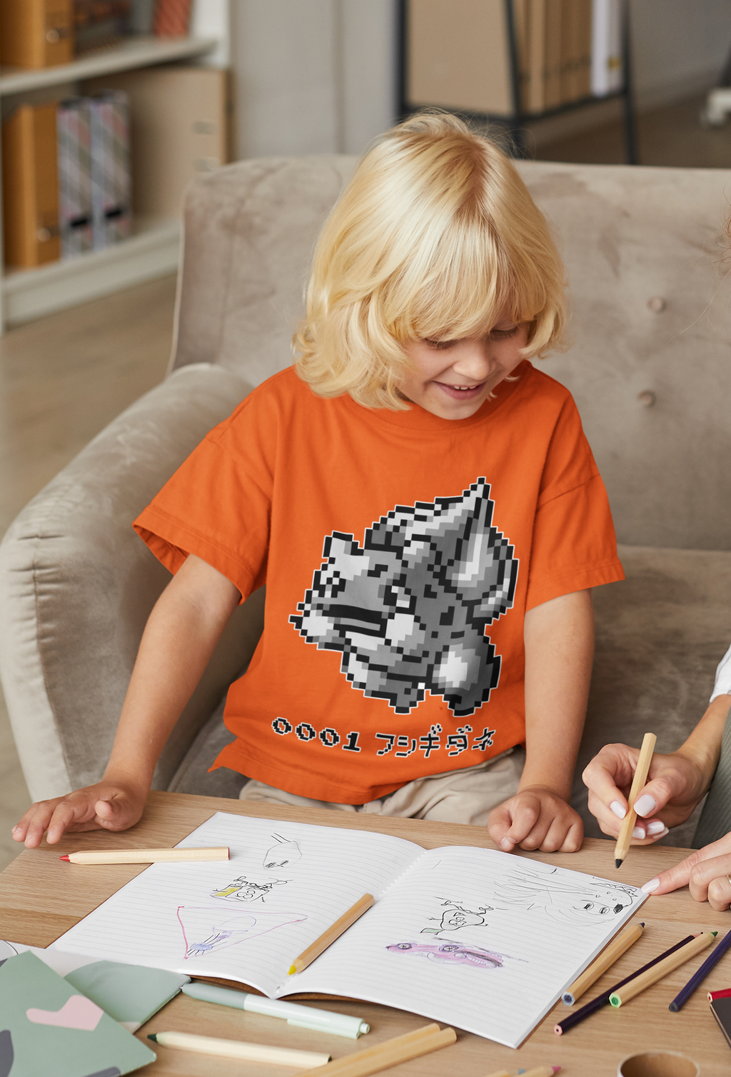 Red & Blue Sprites - PKMN001 - Playera Juvenil Cuello Redondo (8 - 14 años)