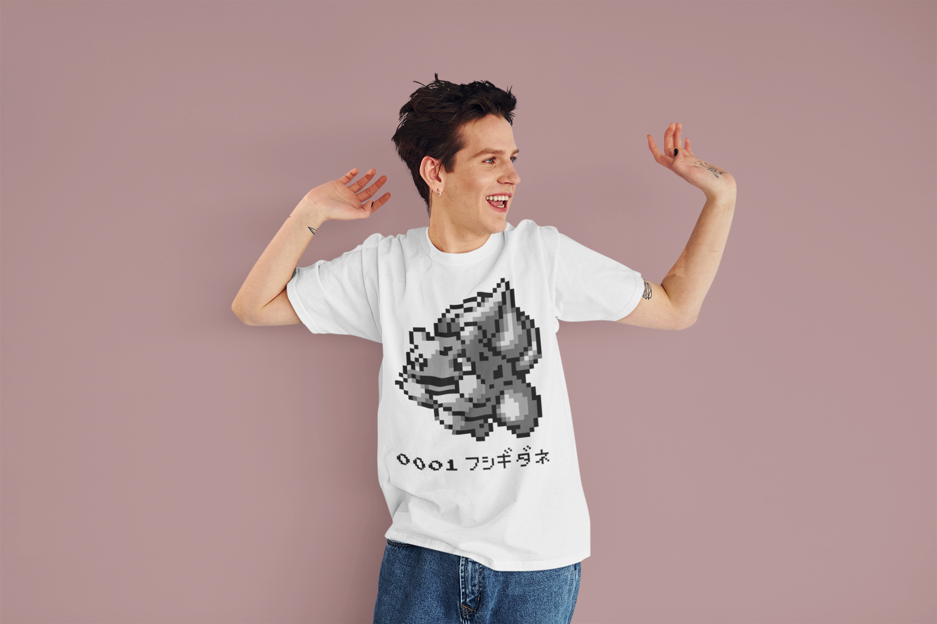 Red & Blue Sprites - PKMN001 - Playera Cuello Redondo