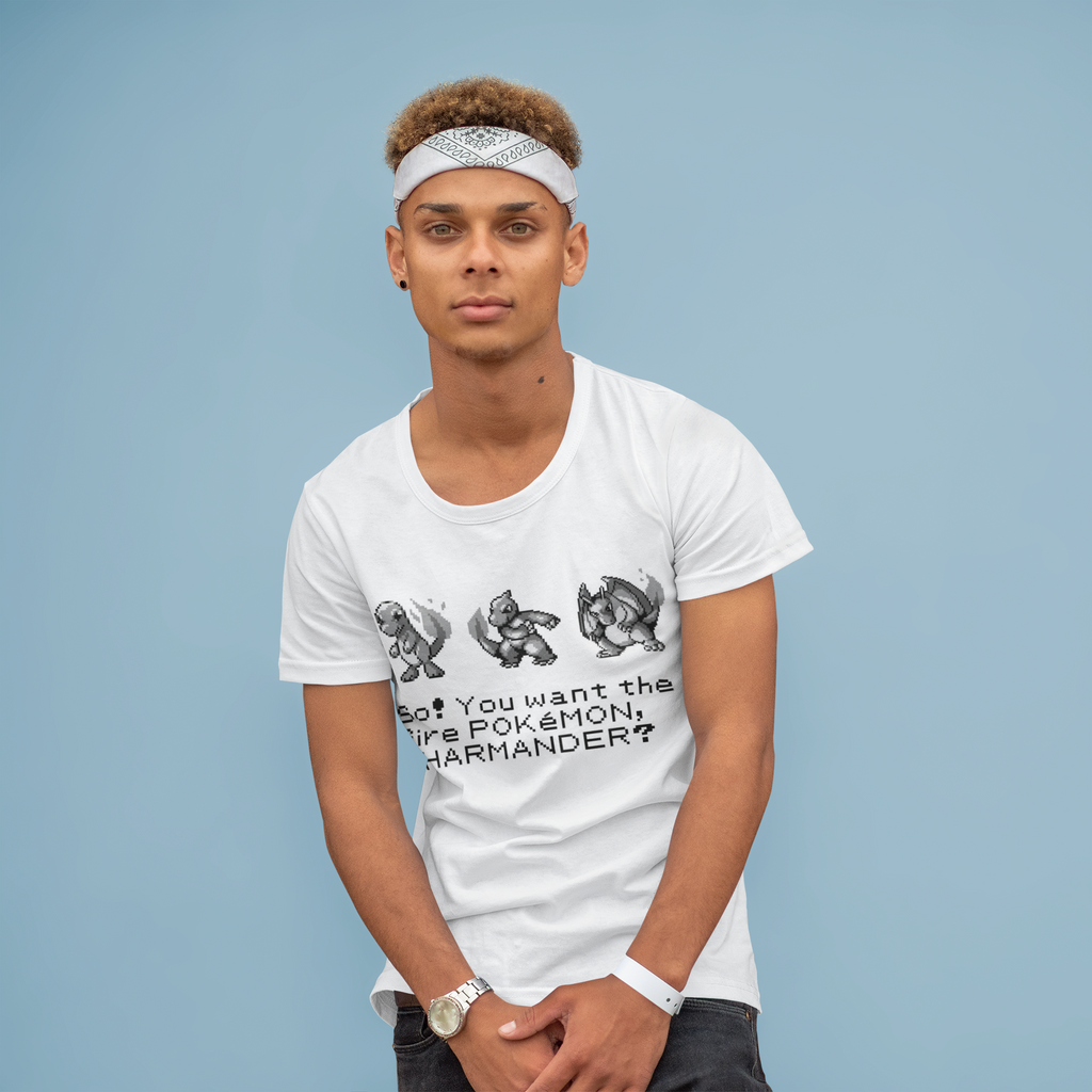 Red & Blue Sprites - So! - PKMN015 - Playera Cuello Redondo