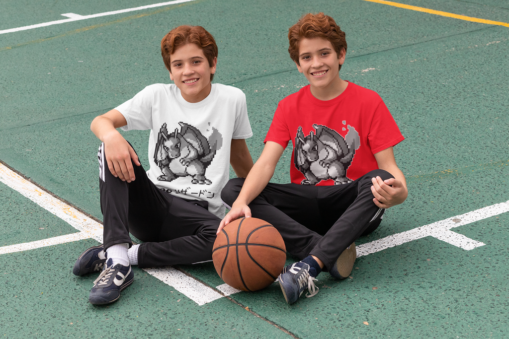 Red & Blue Sprites - PKMN009 - Playera Juvenil Cuello Redondo (8 - 14 años)