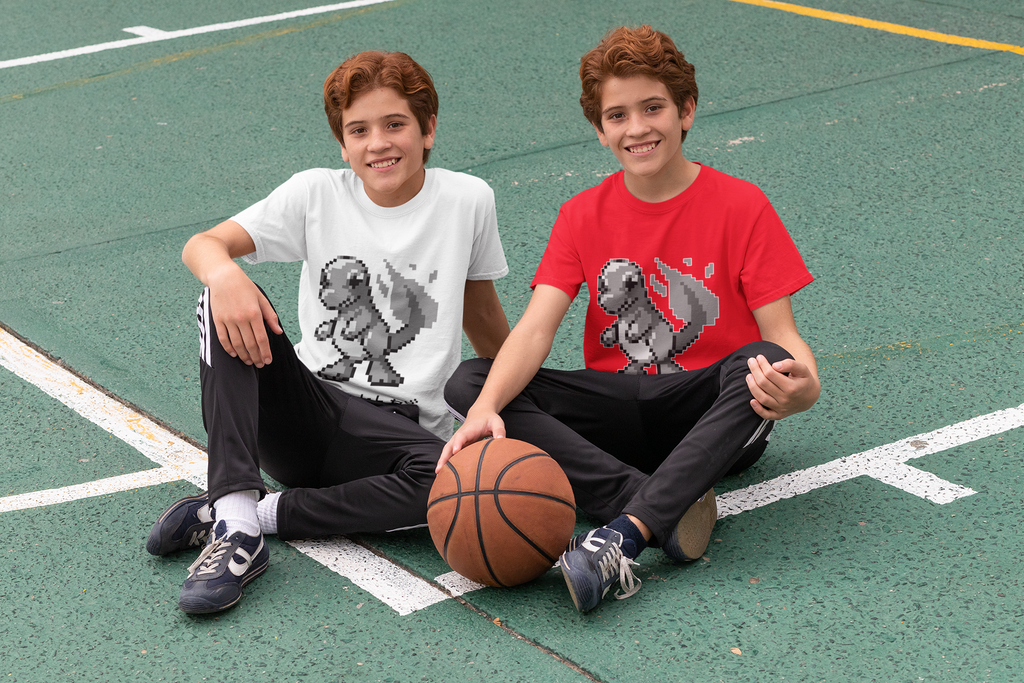 Red & Blue Sprites - PKMN002 - Playera Juvenil Cuello Redondo (8 - 14 años)