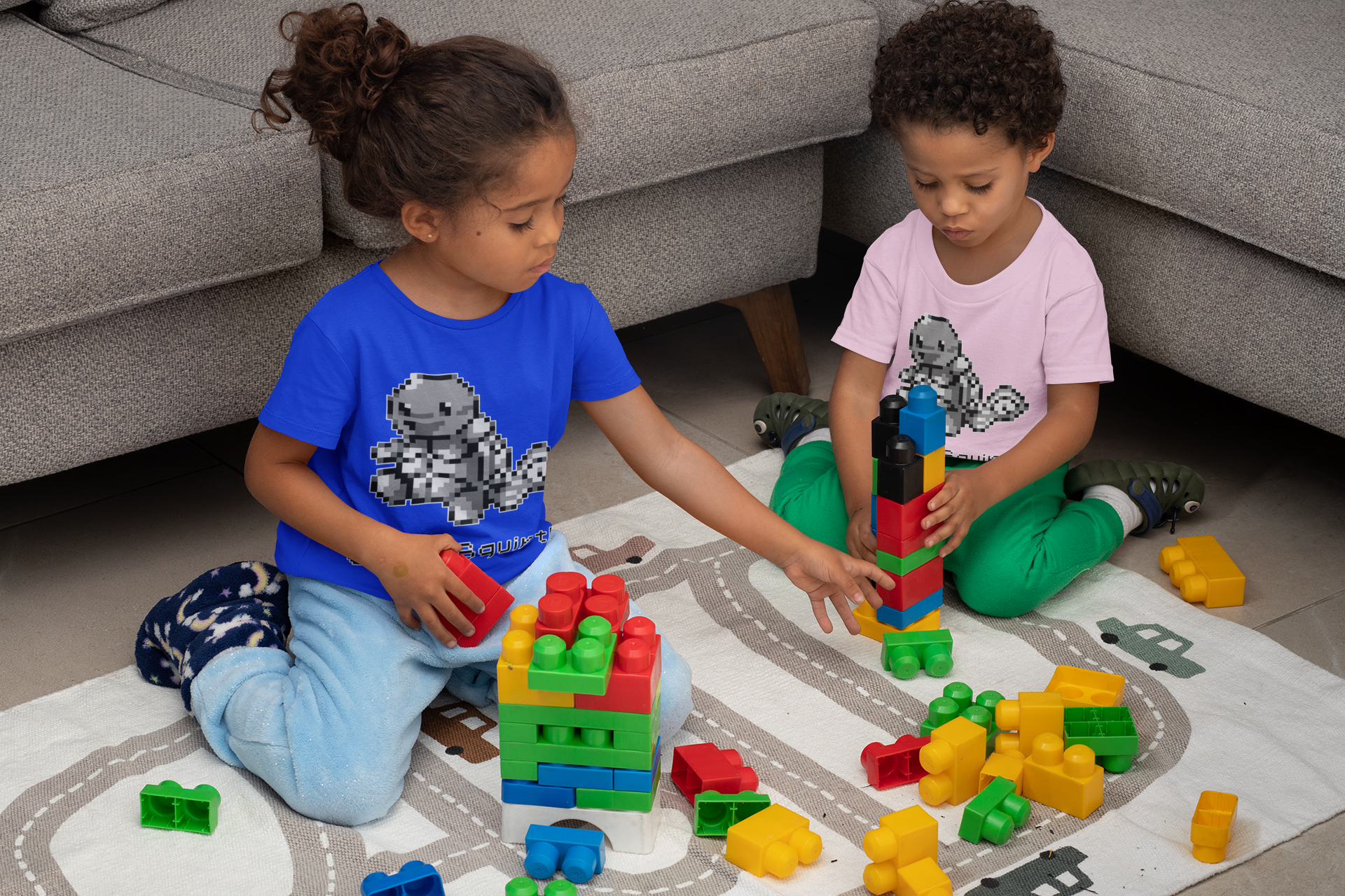 Red & Blue Sprites - PKMN006 - Playera Infantil Cuello Redondo (4 - 7 años)