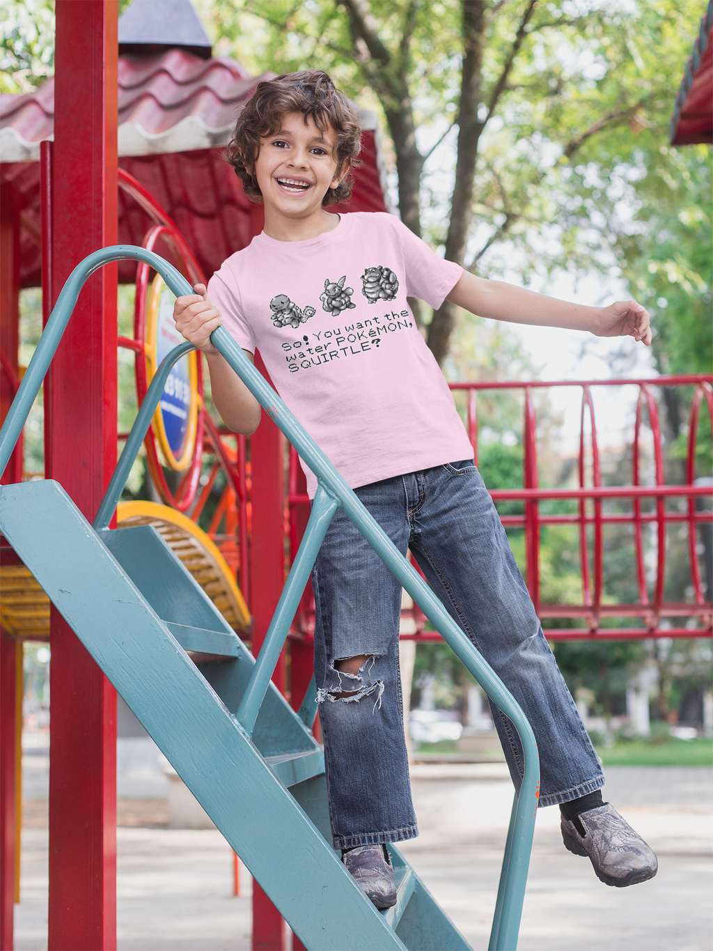 Red & Blue Sprites - So! - PKMN016 - Playera Infantil Cuello Redondo (4 - 7 años)