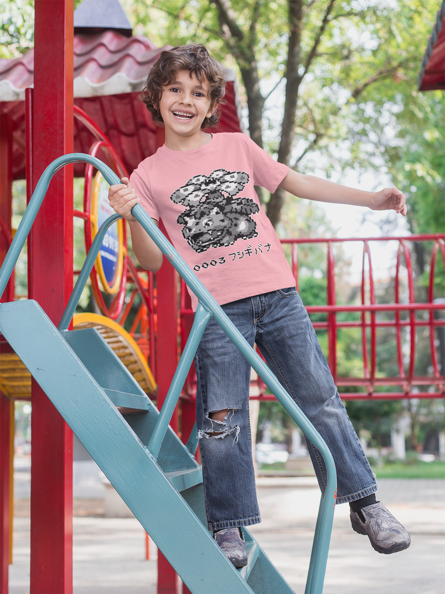 Red & Blue Sprites - PKMN007 - Playera Juvenil Cuello Redondo (8 - 14 años)