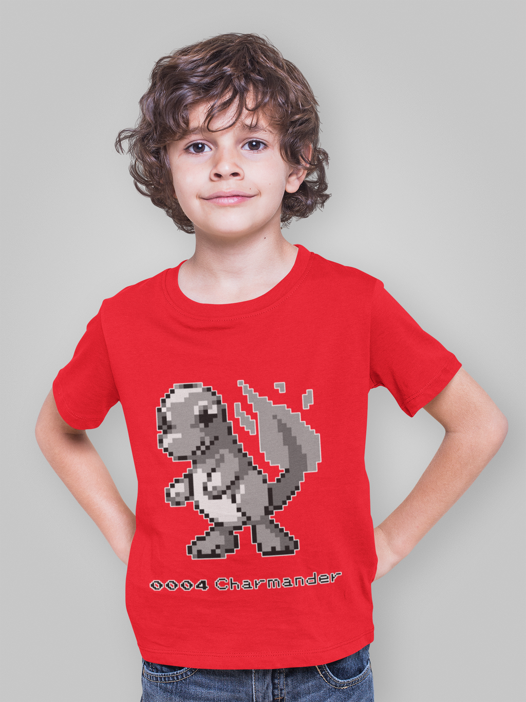 Red & Blue Sprites - PKMN005 - Playera Infantil Cuello Redondo (4 - 7 años)