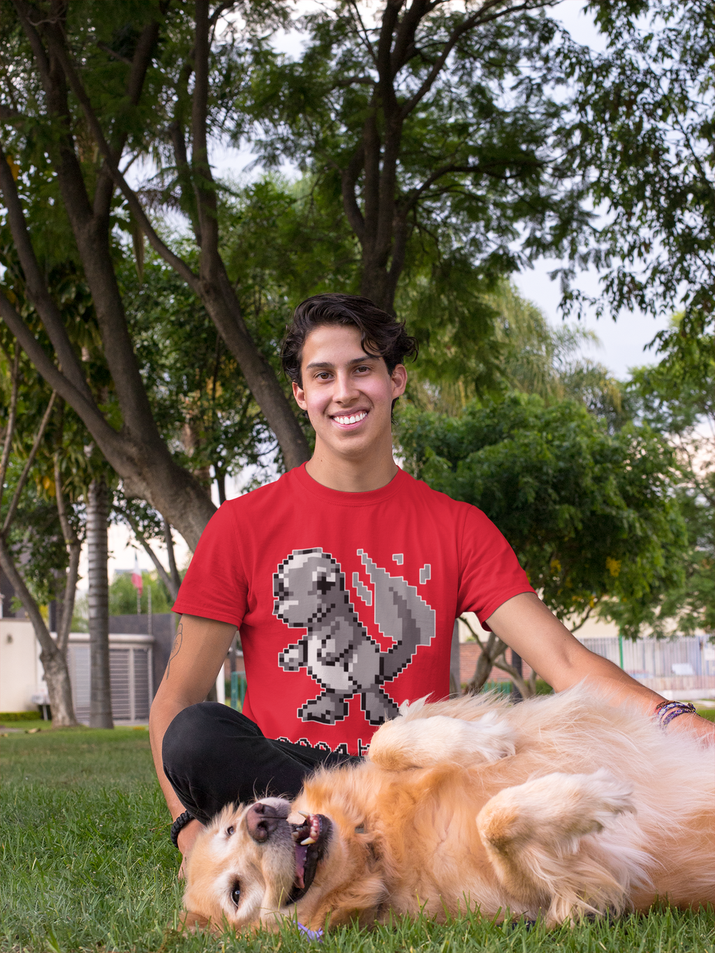 Red & Blue Sprites - PKMN002 - Playera Cuello Redondo