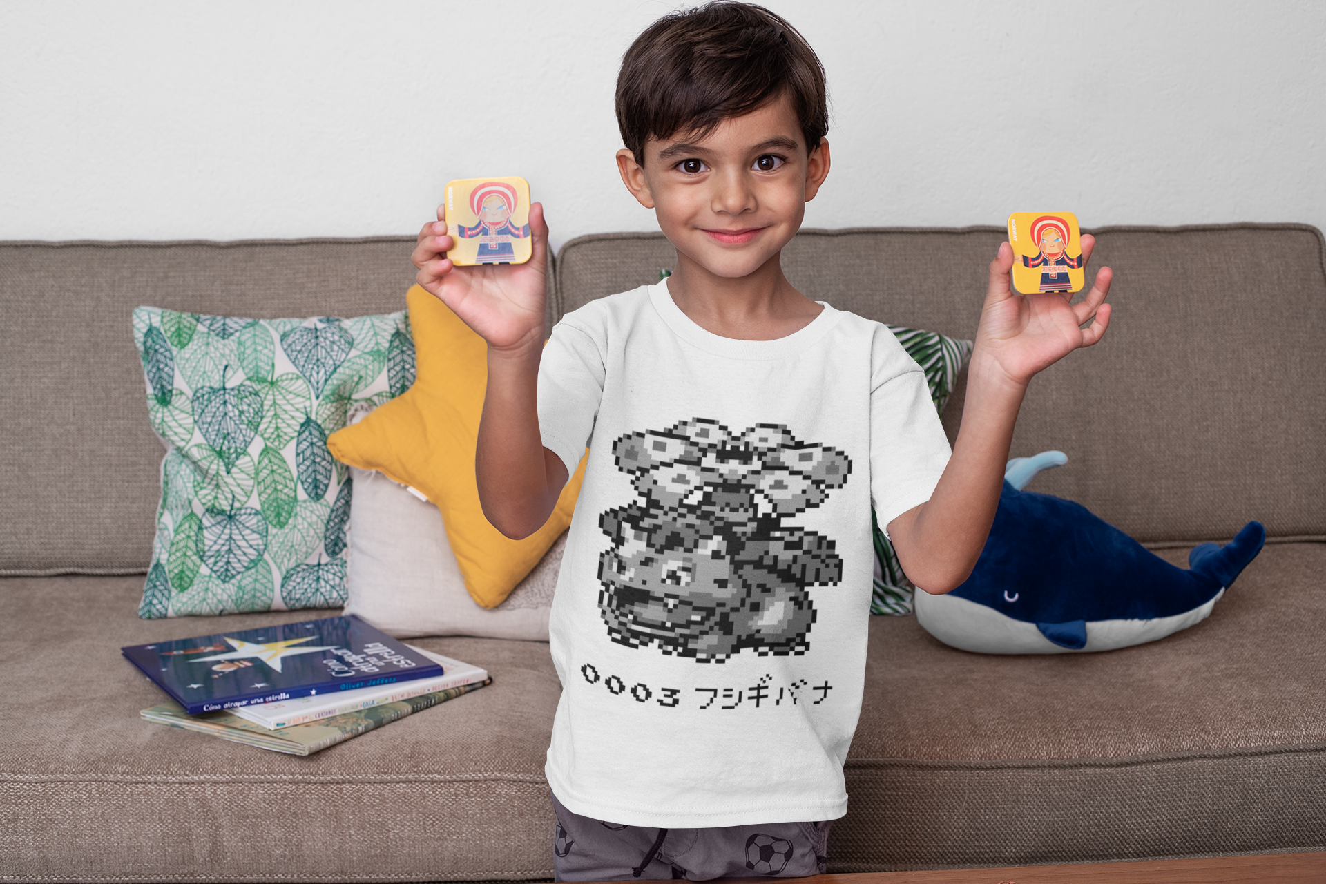 Red & Blue Sprites - PKMN007 - Playera Juvenil Cuello Redondo (8 - 14 años)