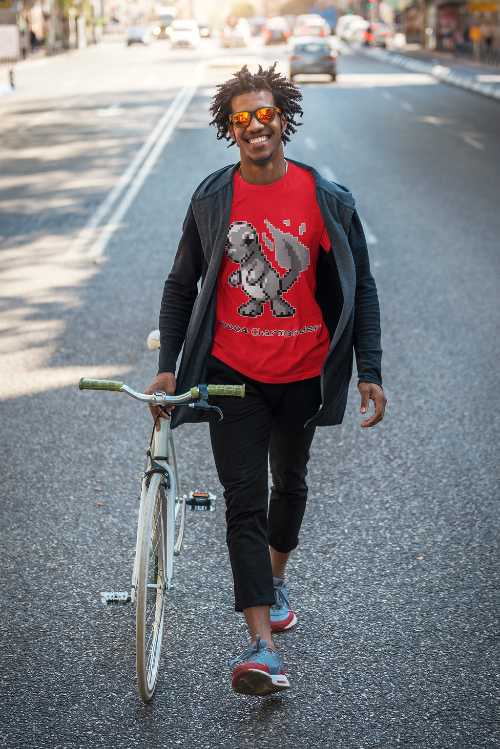 Red & Blue Sprites - PKMN005 - Playera Cuello Redondo