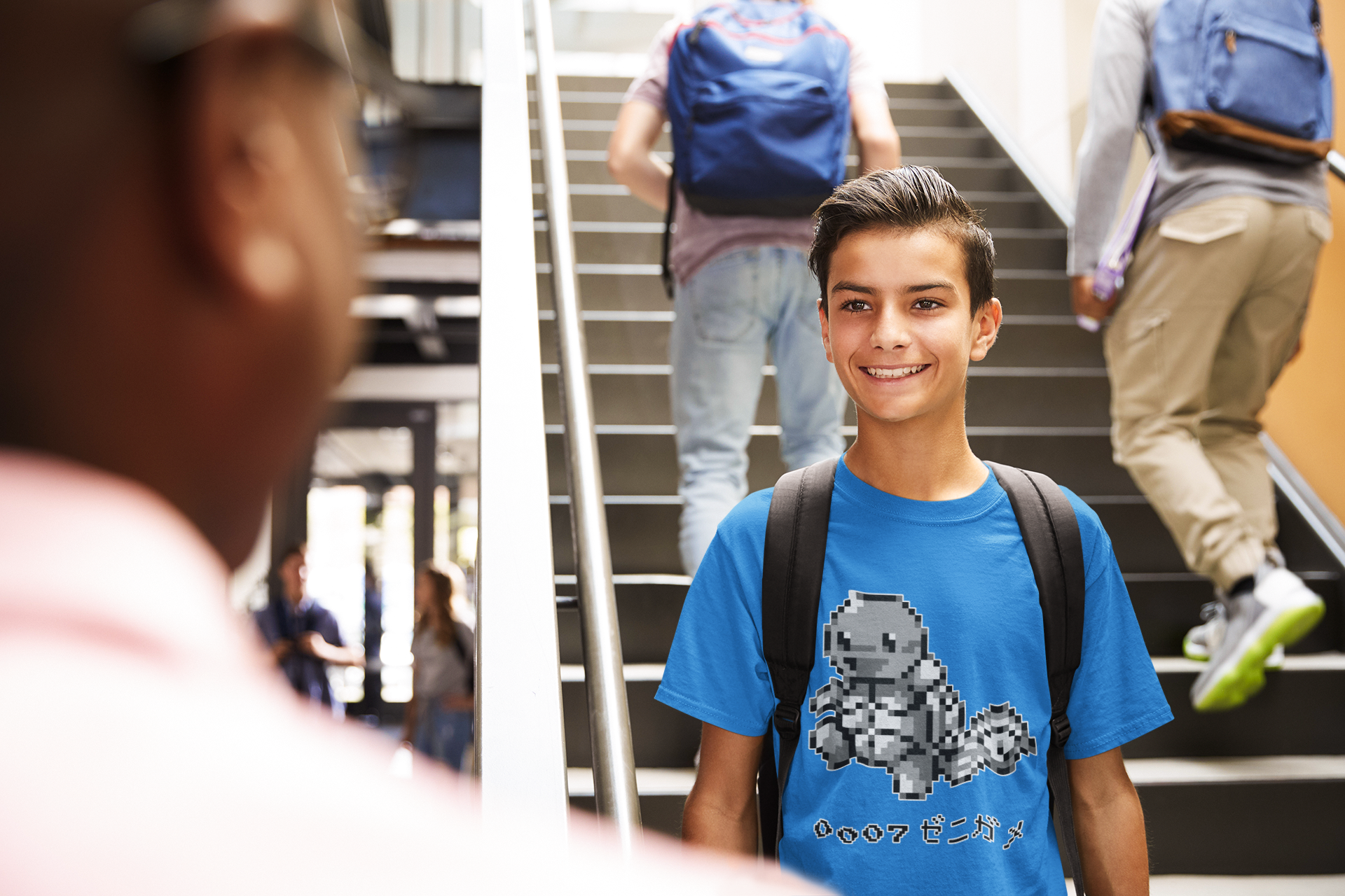 Red & Blue Sprites - PKMN003 - Playera Juvenil Cuello Redondo (8 - 14 años)