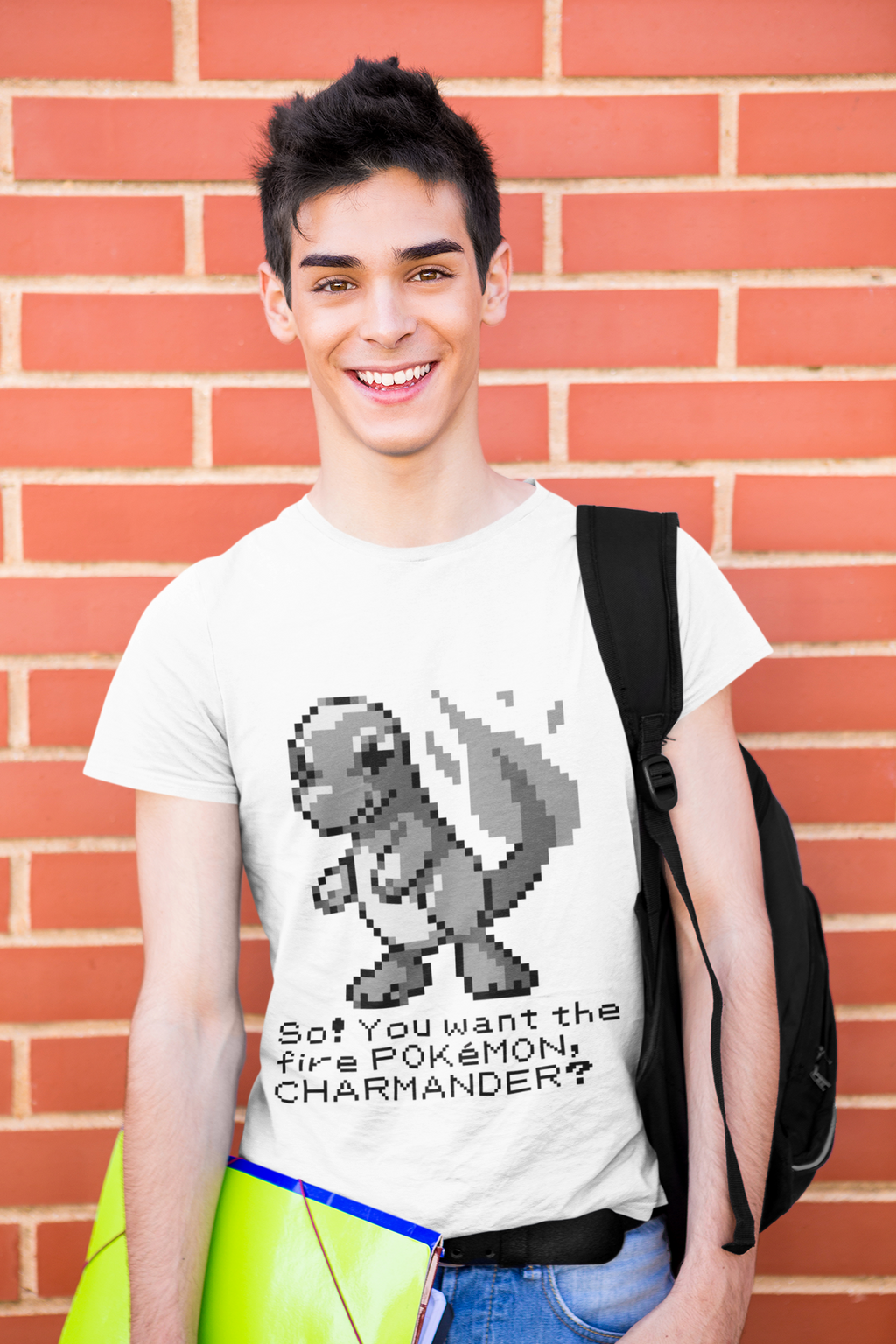 Red & Blue Sprites - So! - PKMN018 - Playera Cuello Redondo