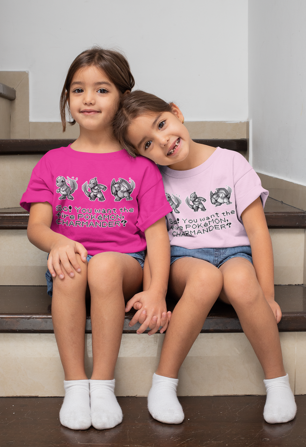 Red & Blue Sprites - So! - PKMN015 - Playera Infantil Cuello Redondo (4 - 7 años)