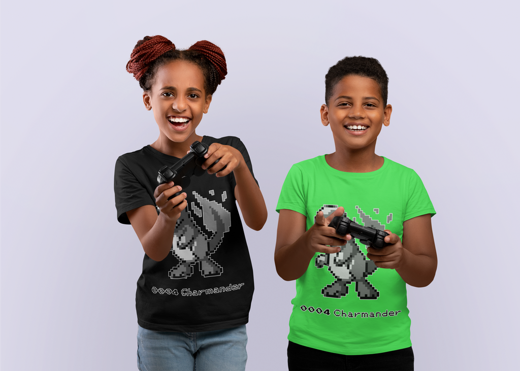 Red & Blue Sprites - PKMN005 - Playera Juvenil Cuello Redondo (8 - 14 años)