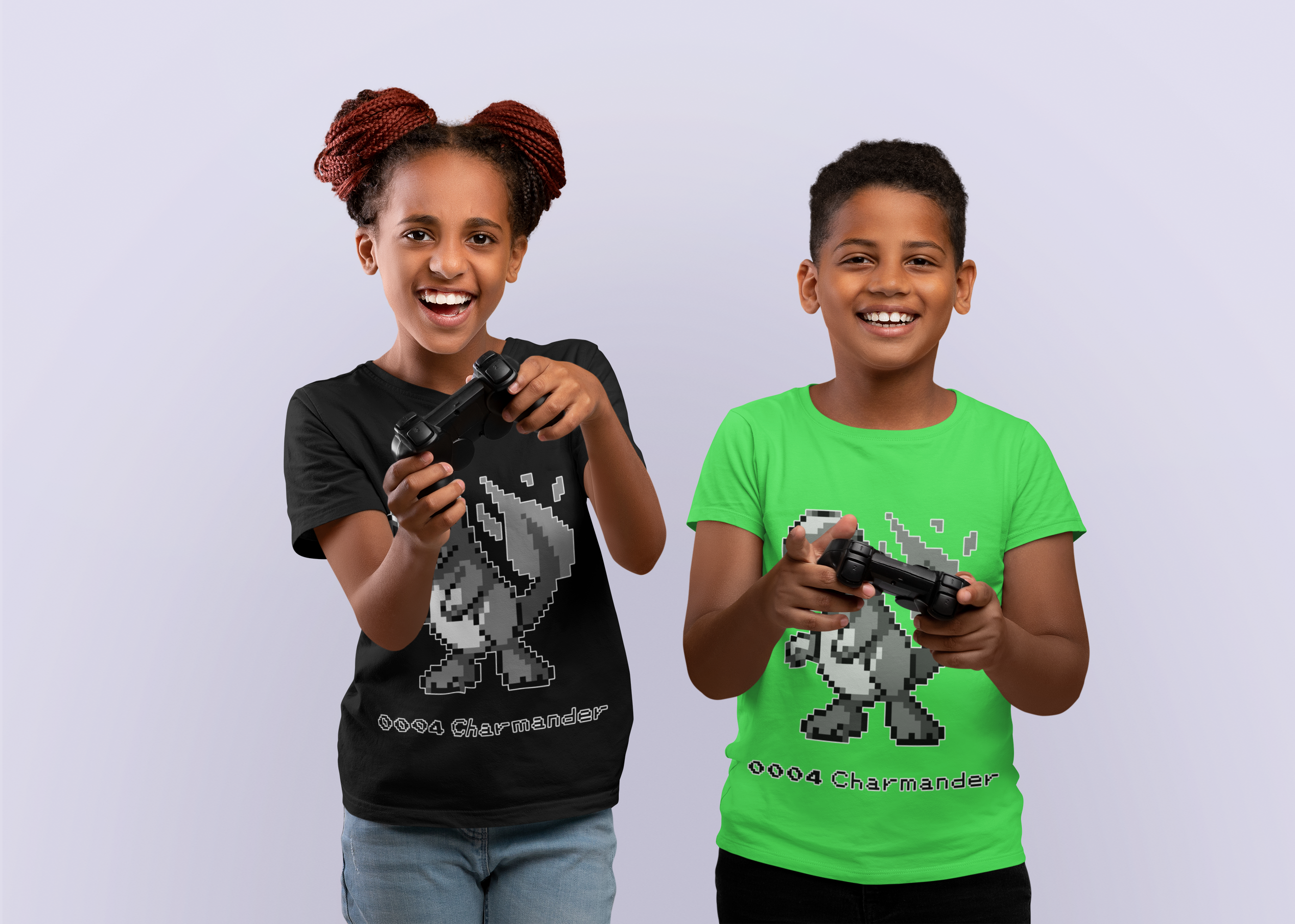 Red & Blue Sprites - PKMN005 - Playera Juvenil Cuello Redondo (8 - 14 años)