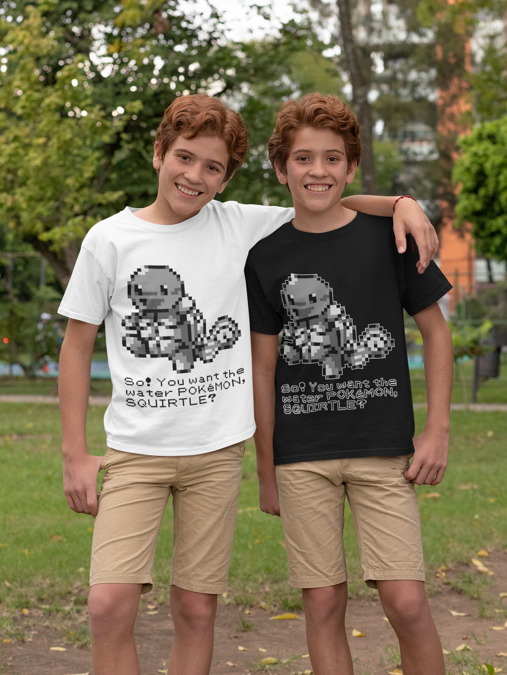 Red & Blue Sprites - So! - PKMN019 - Playera Juvenil Cuello Redondo (8 - 14 años). Peso: 200 gr/m²