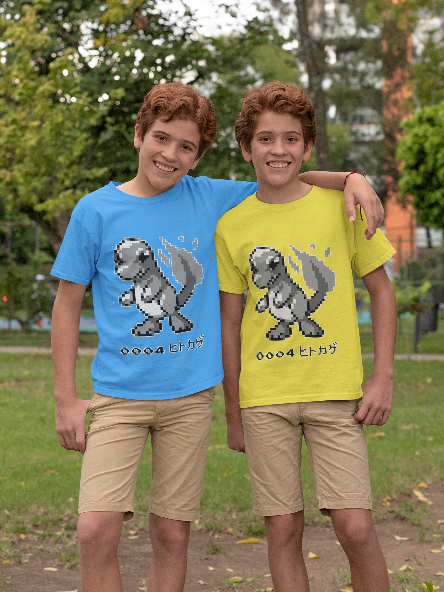 Red & Blue Sprites - PKMN002 - Playera Juvenil Cuello Redondo (8 - 14 años)