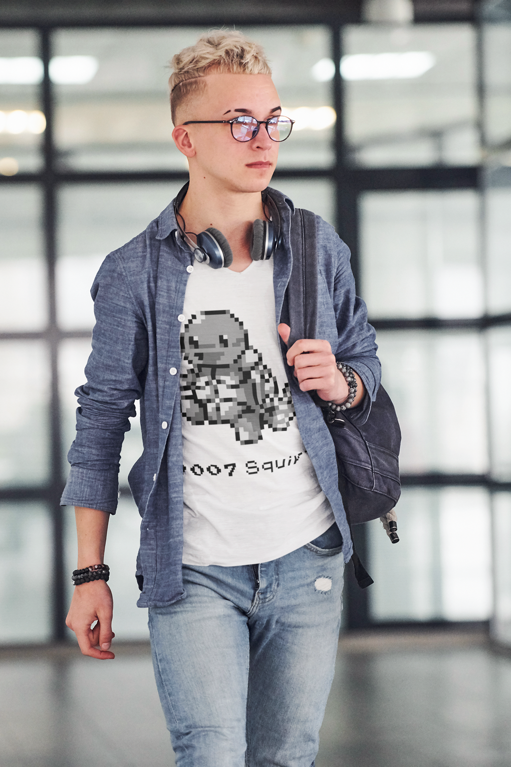 Red & Blue Sprites - PKMN006 - Playera Cuello Redondo