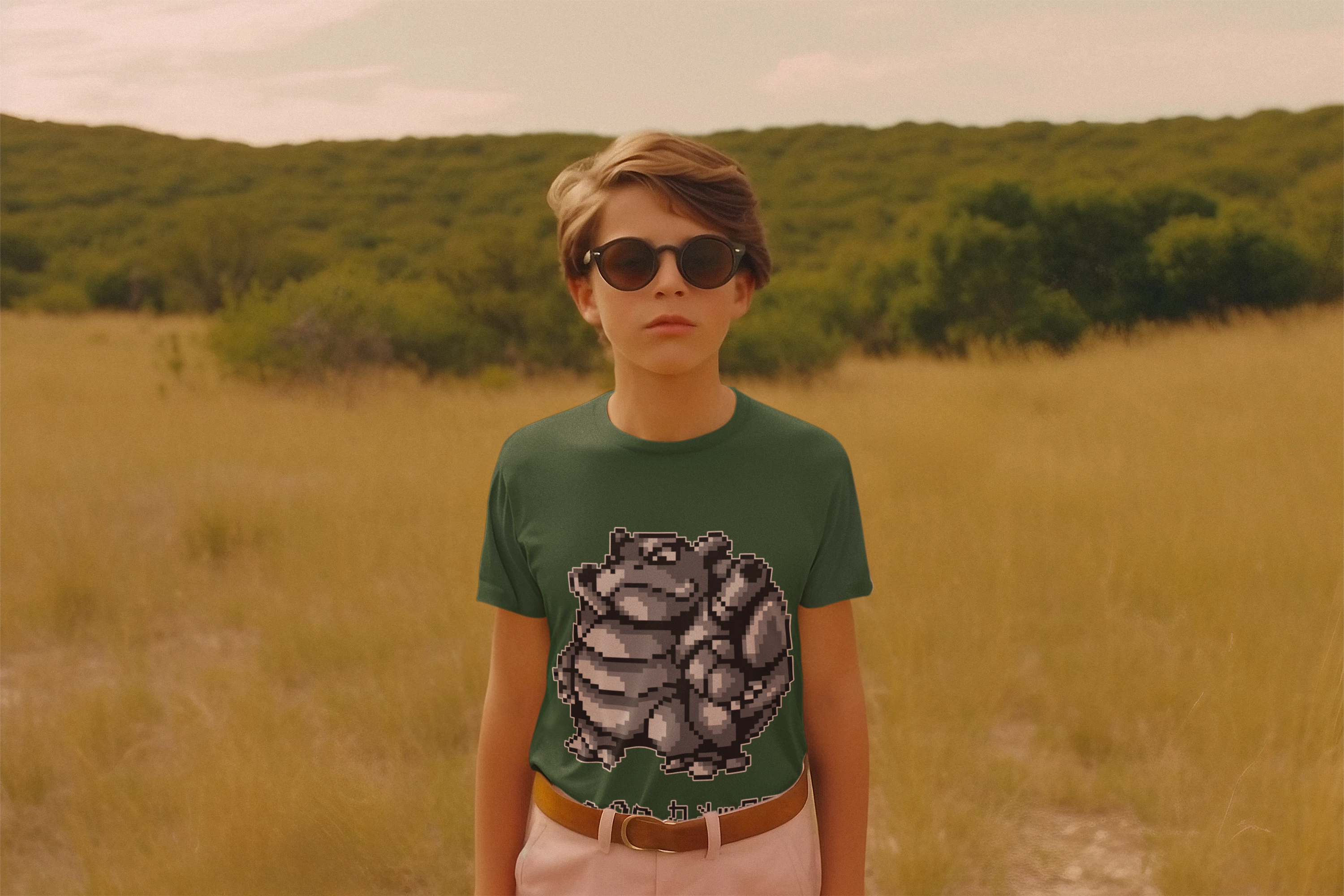 Red & Blue Sprites - PKMN011 - Playera Infantil Cuello Redondo (4 - 7 años)